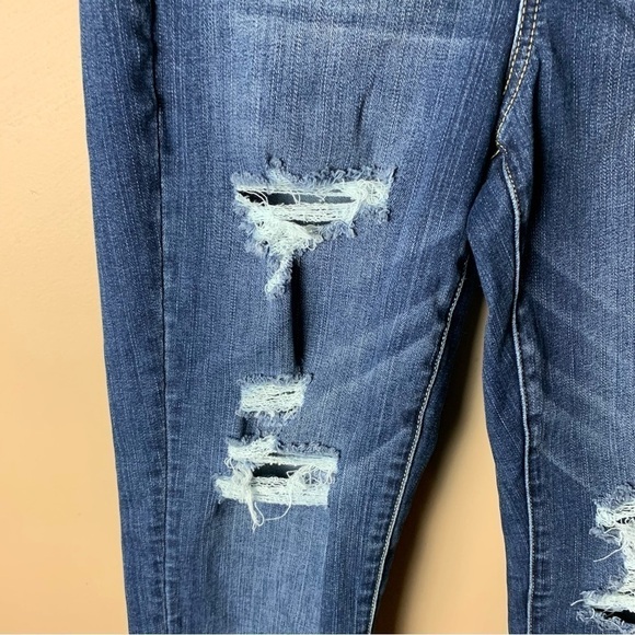 [American Eagle] Distressed Curvy Super Hi Rise Denim Stretch Jeggings - Picture 3 of 10